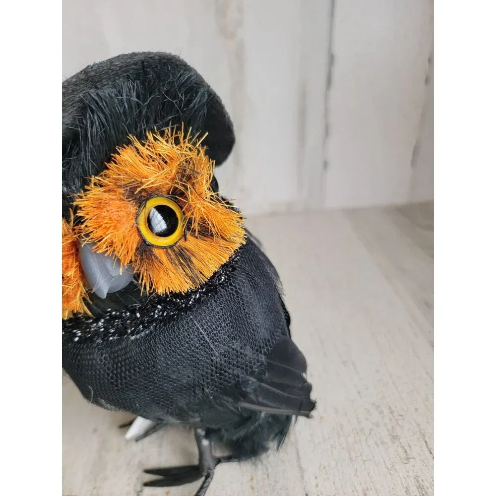 Pier 1‎ black glitter witch owl Halloween home decor prop unique